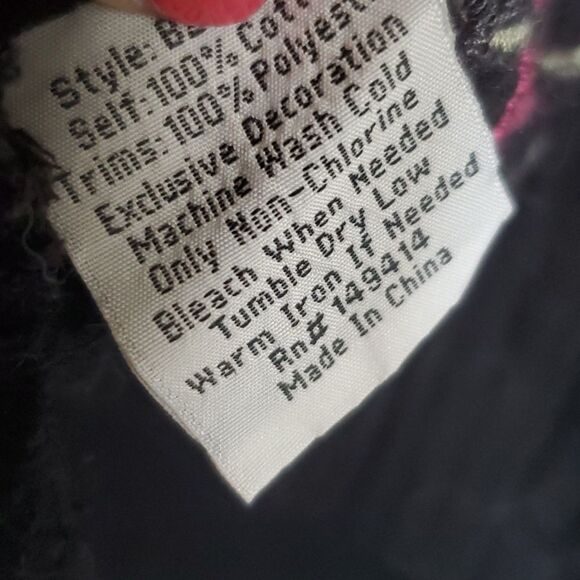 XL JOHNNY WAS EMBROIDERED COTTON LIGHTWEIGHT BOHO TUNIC TOP NAVY FRONT POCKET - Picture 12 of 15